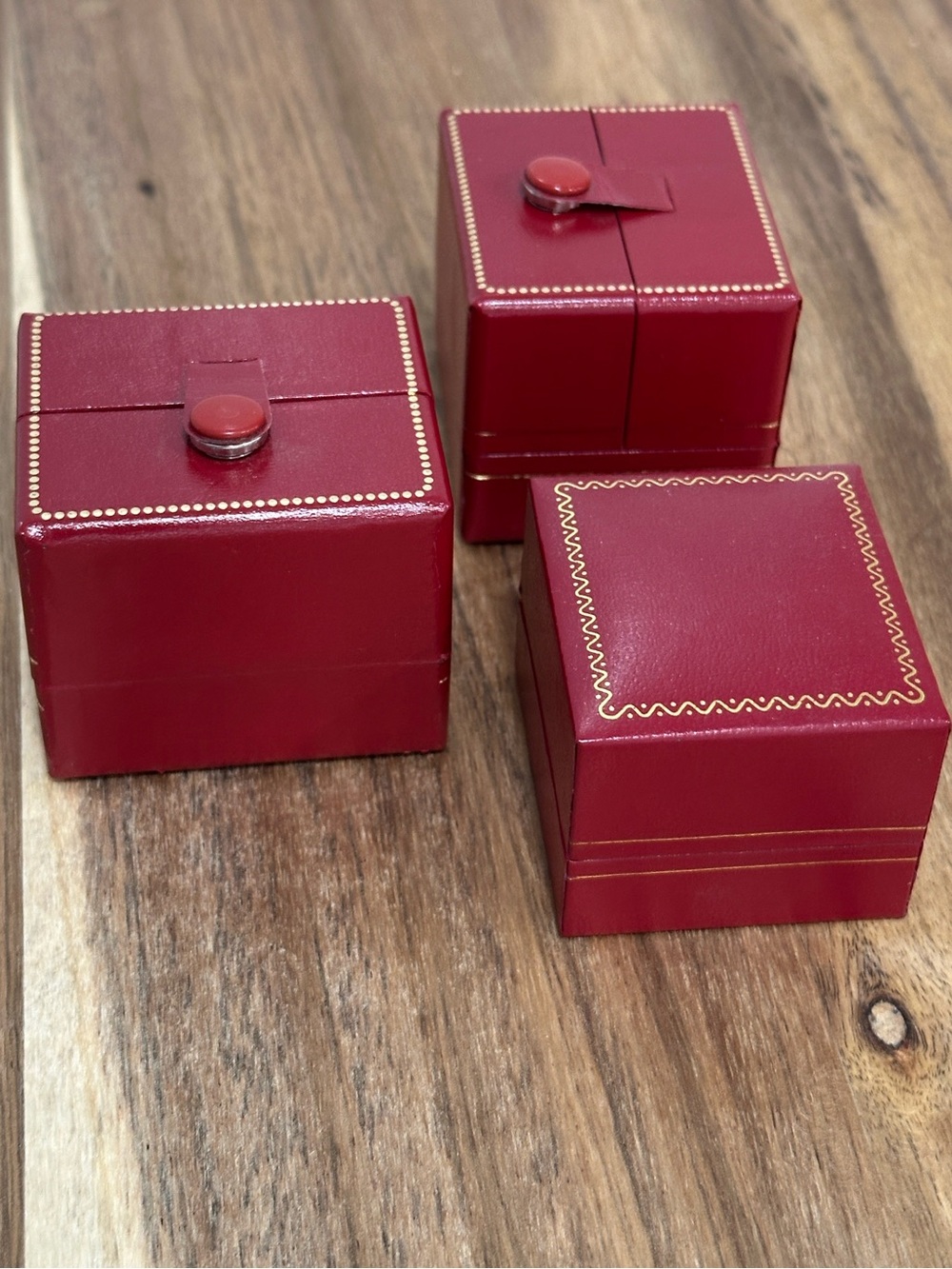 Red Jewelry Gift Boxes - Set of 3